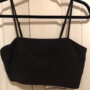 Black Spaghetti Strapped Crop Top